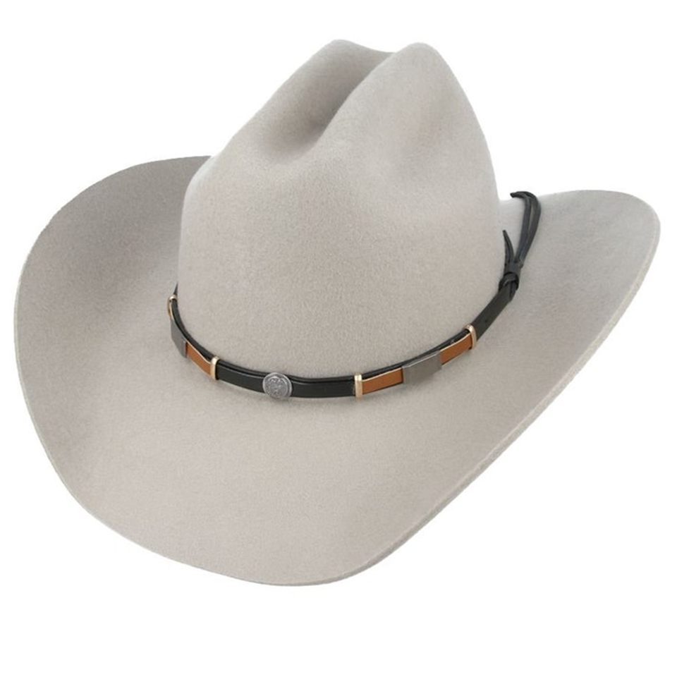 Light Gray Cowgirl Hat with Concho Band