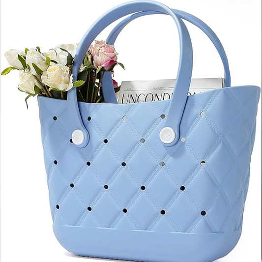 Beach Bag Rubber Tote Bag, Waterproof Washable Proof Travel Bag for Women Handbag for Sports Beach Market Pool