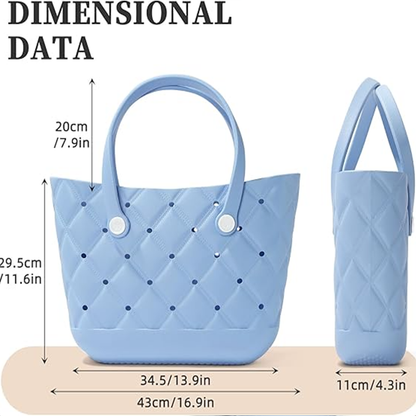 Beach Bag Rubber Tote Bag, Waterproof Washable Proof Travel Bag for Women Handbag for Sports Beach Market Pool