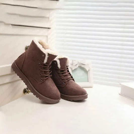 Brown Suede-Look Snow Boots