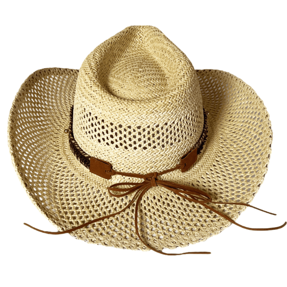 Straw Cowboy Hat for Women Men Woven Western Cowgirl Hat Sunshade Beach Hat