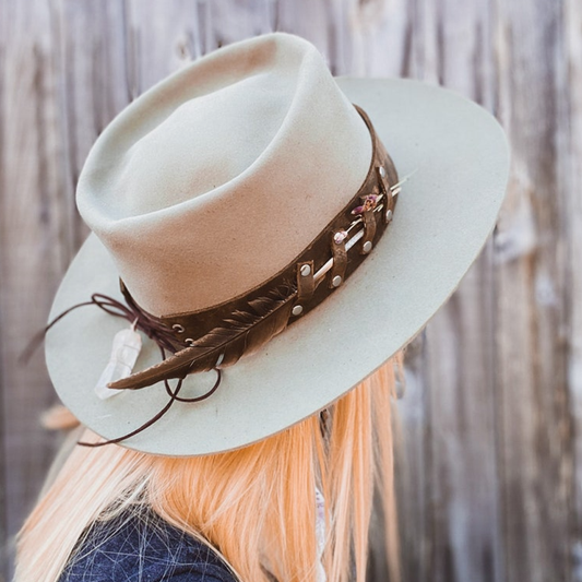 Wide Brim Felt Fedora Hat
